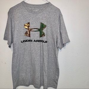 Under armour grey men’s tshirt camo logo